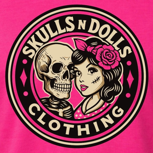 Pink Skulls N Dolls Logo Shirt