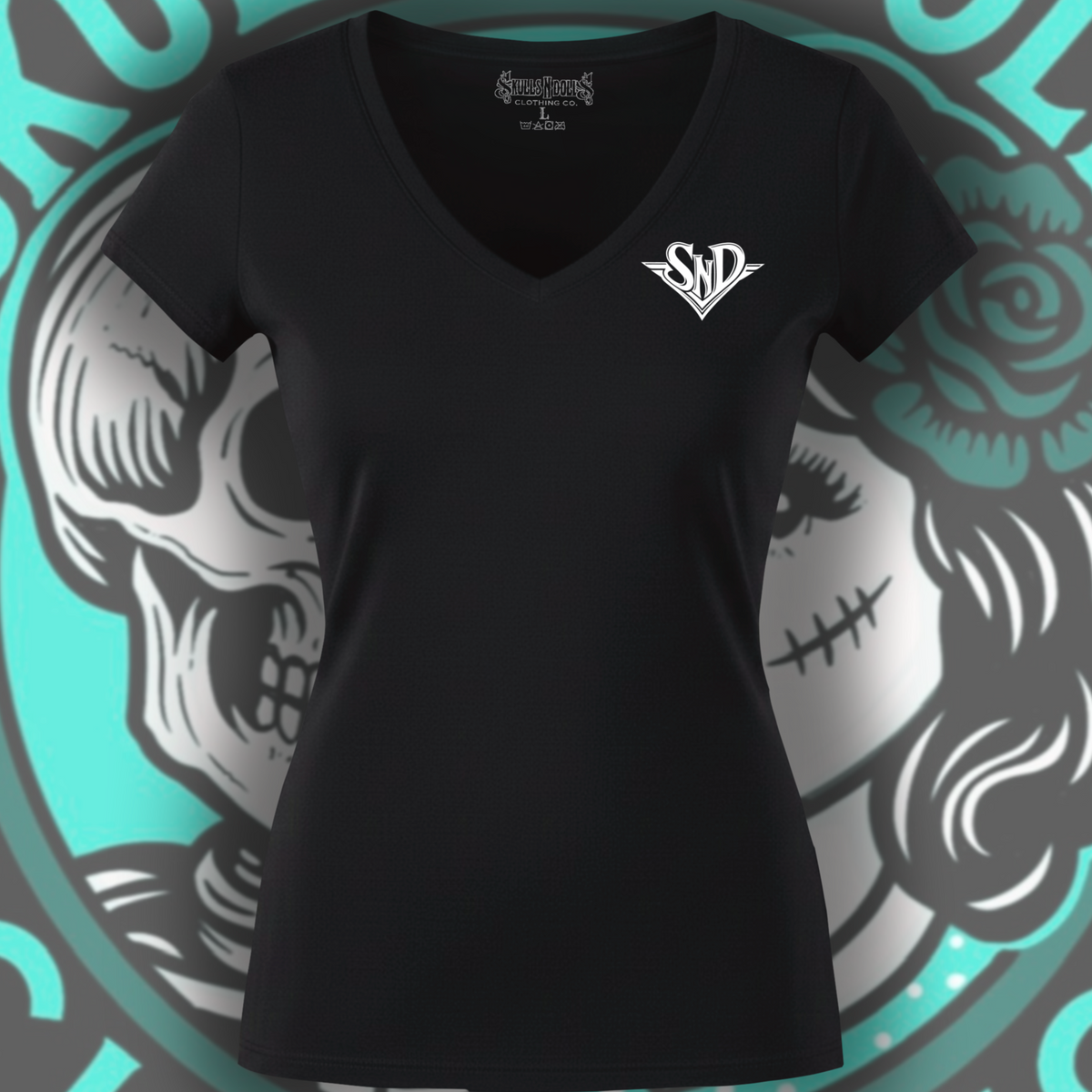 Skulls N Dolls Hotrod V-Neck