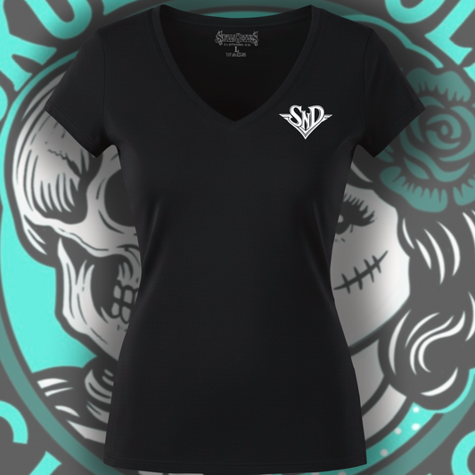 Skulls N Dolls Hotrod V-Neck