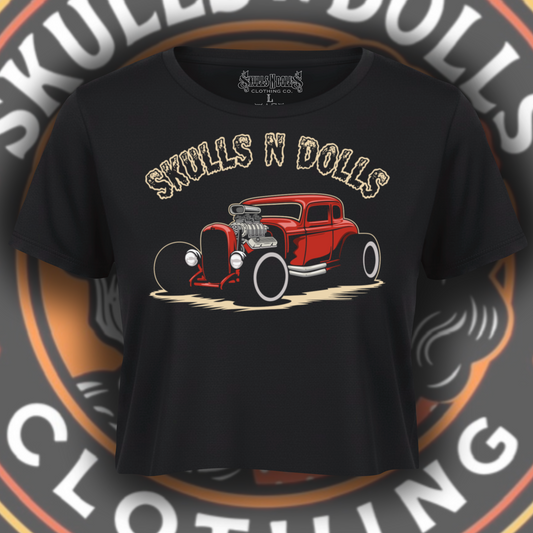 Skulls N Dolls Hotrod Crop Top