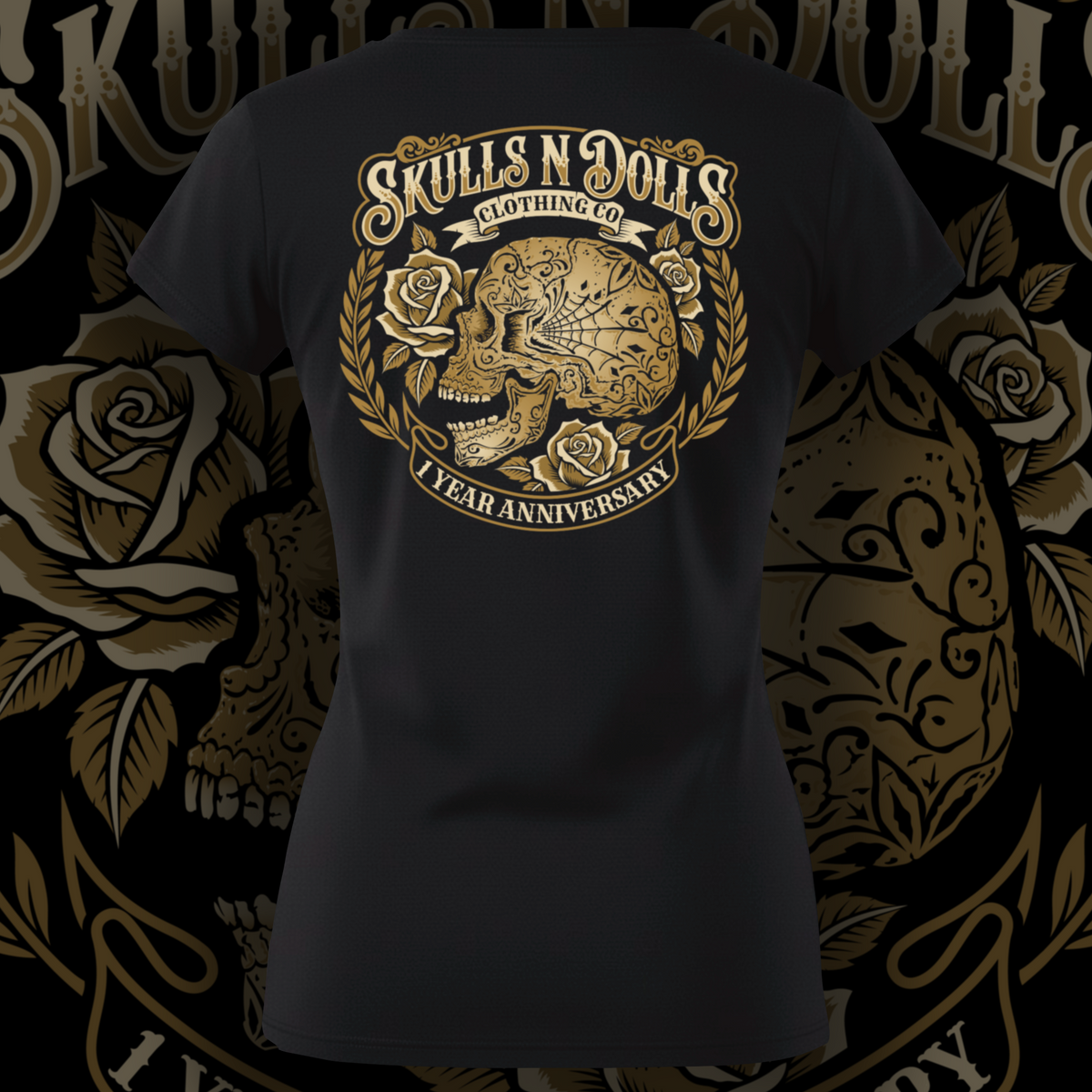 Skulls N Dolls 1 Year Anniversary V-Neck