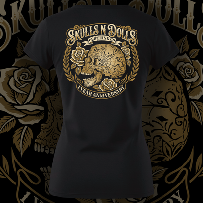 Skulls N Dolls 1 Year Anniversary V-Neck