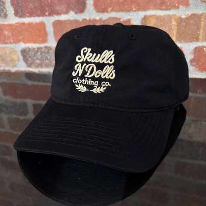 Skulls N Dolls Embroidered Dad Hat / Black