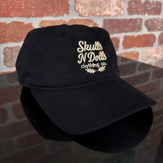 Skulls N Dolls Embroidered Dad Hat / Black