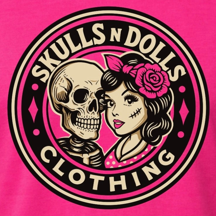 Pink Skulls N Dolls Logo Shirt