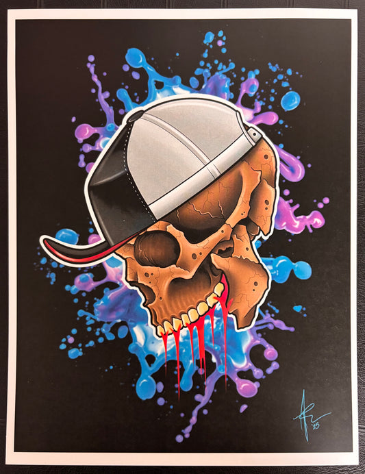 Dead Set Snapback 8.5” x 11” Art Print Classic Tattoo-Style Wall Art
